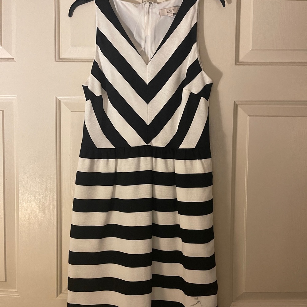 Loft black and white dress